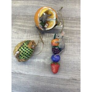 Heirloom Ornaments From Ashton Drake Sweet Surprises Set Of 3 Mice Squirrel Nut